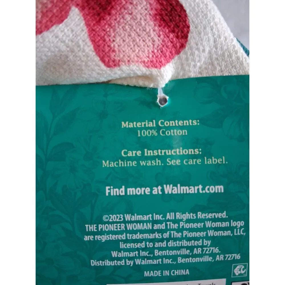 Pioneer Woman Wildflower Whimsy Kitchen Towels 2 Pack Floral Cotton 16x28 New